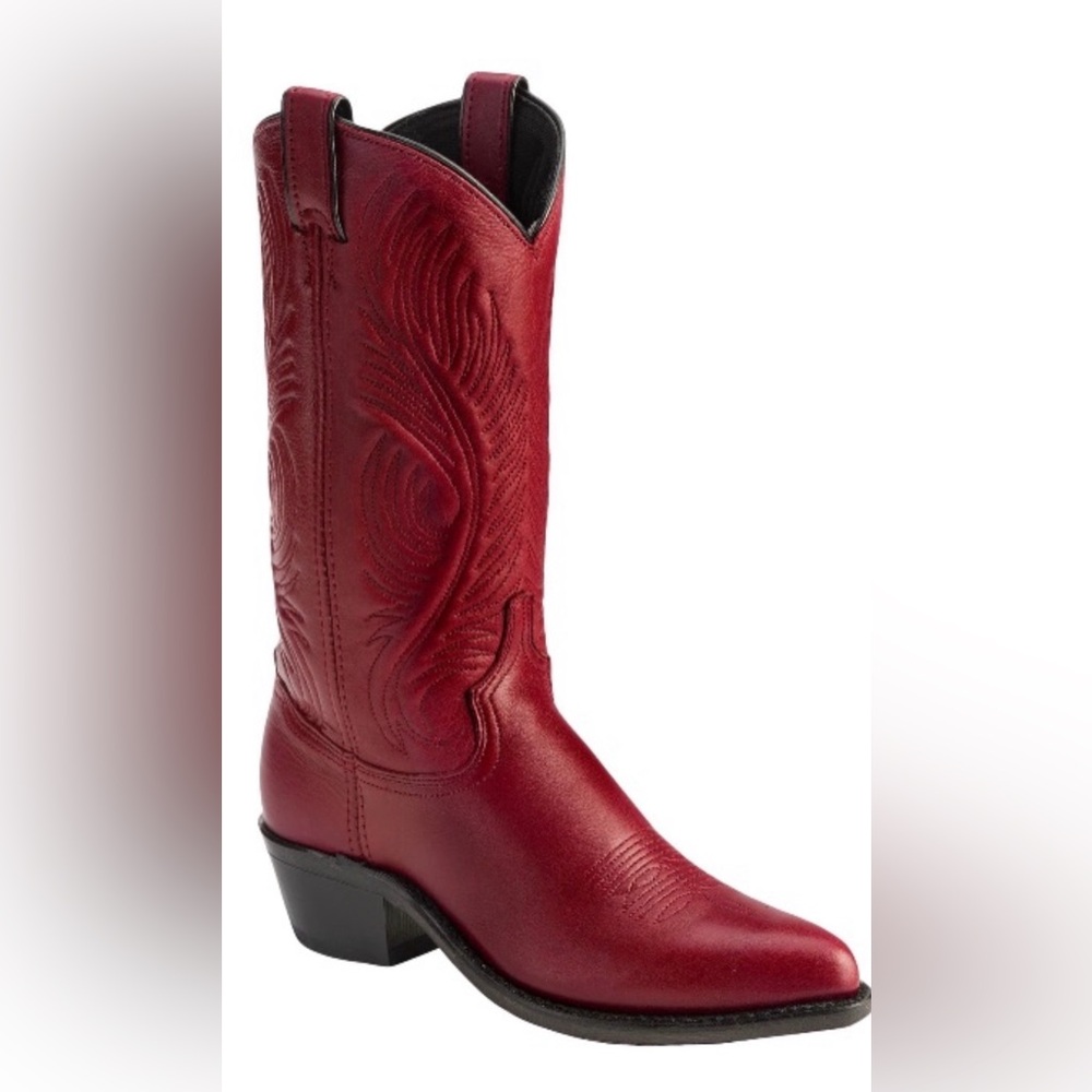 Vintage Abilene Women's Red Western Cowboy Boots - Classic Embroidered Shaft - Picture 8 of 8